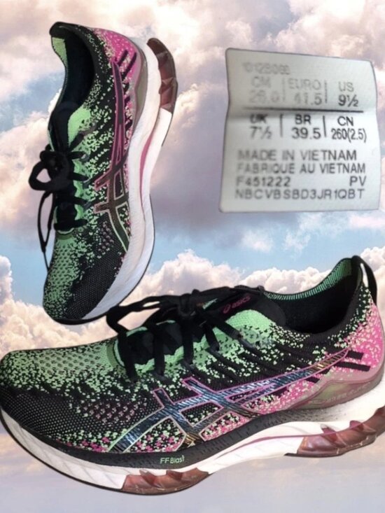 ASICS Shoes - Asics Gel-Kinsei FF Blast Womens Size 9.5 Black Pink Rave Athletic Running Shoes